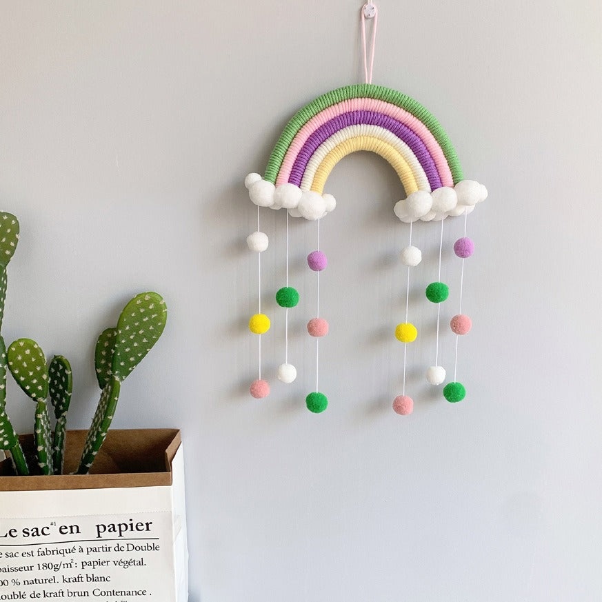 Ins Decoration Nordic Style Home Decoration Children's Room Decoration Pendant Weaving Cloud Rainbow Decoration Mural Decoration