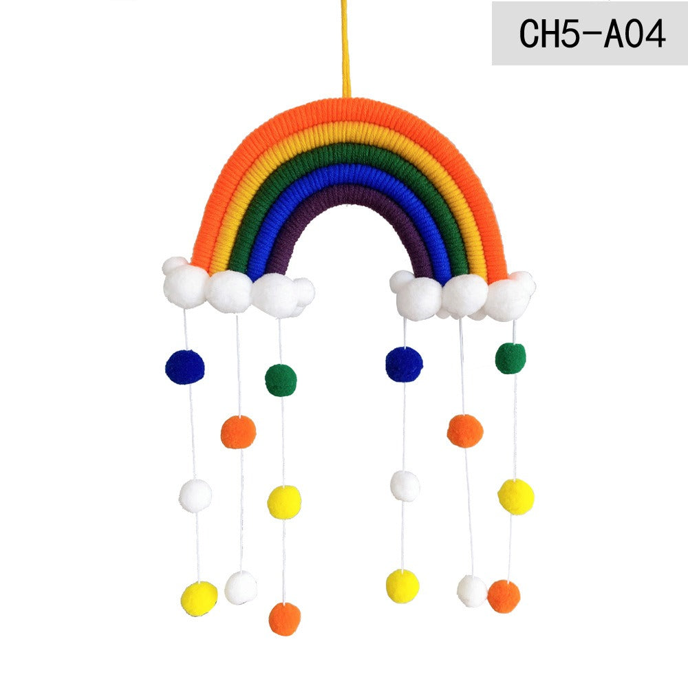 Ins Decoration Nordic Style Home Decoration Children's Room Decoration Pendant Weaving Cloud Rainbow Decoration Mural Decoration