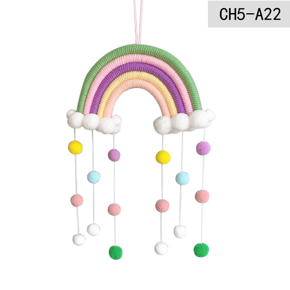 Ins Decoration Nordic Style Home Decoration Children's Room Decoration Pendant Weaving Cloud Rainbow Decoration Mural Decoration