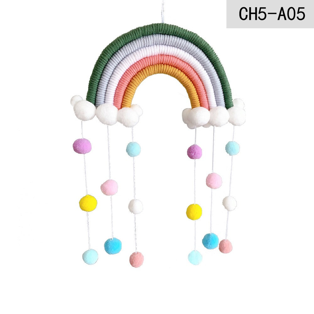 Ins Decoration Nordic Style Home Decoration Children's Room Decoration Pendant Weaving Cloud Rainbow Decoration Mural Decoration