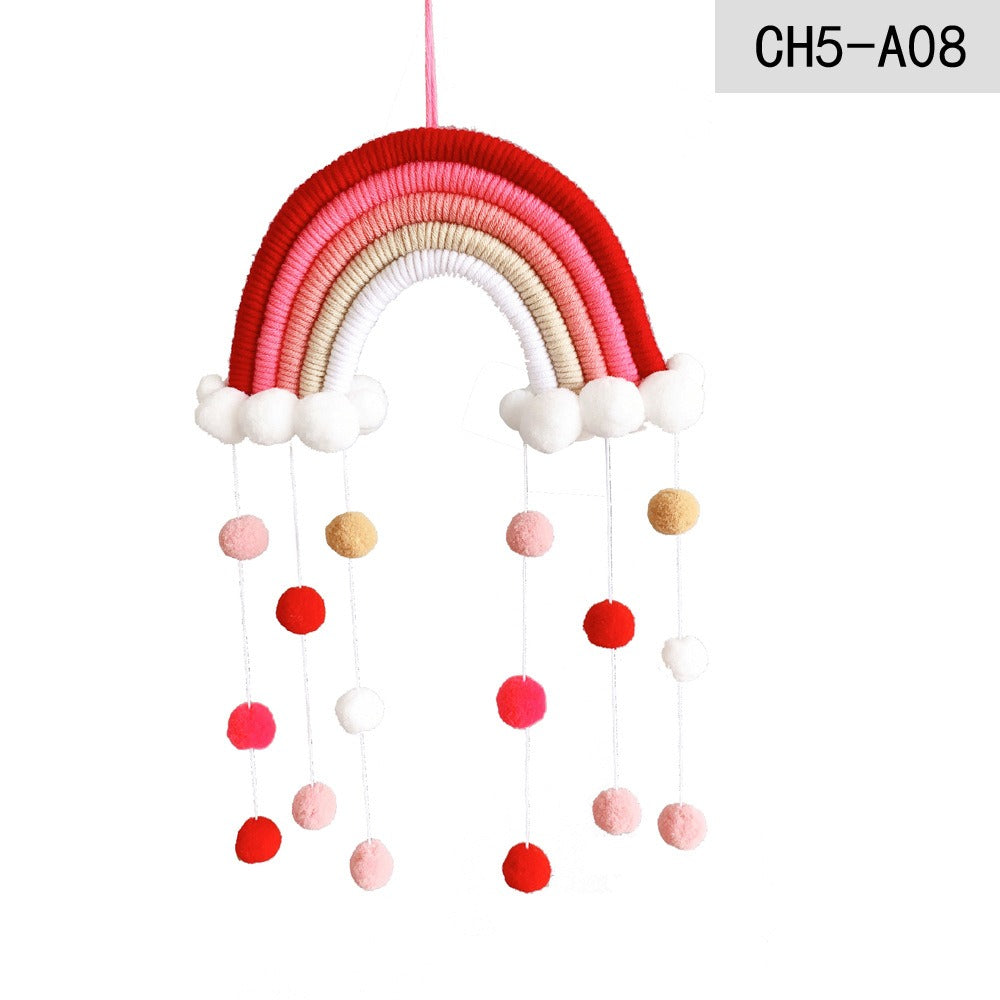 Ins Decoration Nordic Style Home Decoration Children's Room Decoration Pendant Weaving Cloud Rainbow Decoration Mural Decoration