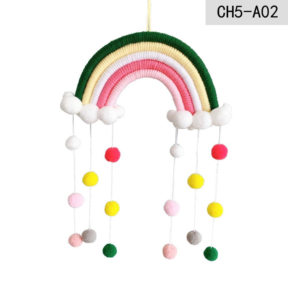 Ins Decoration Nordic Style Home Decoration Children's Room Decoration Pendant Weaving Cloud Rainbow Decoration Mural Decoration