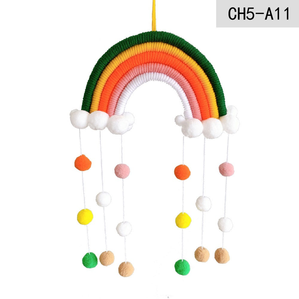 Ins Decoration Nordic Style Home Decoration Children's Room Decoration Pendant Weaving Cloud Rainbow Decoration Mural Decoration