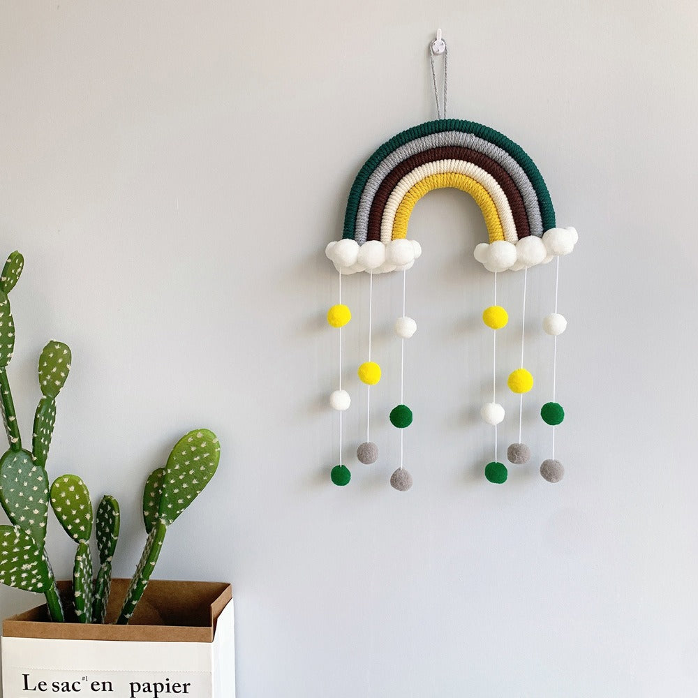 Ins Decoration Nordic Style Home Decoration Children's Room Decoration Pendant Weaving Cloud Rainbow Decoration Mural Decoration