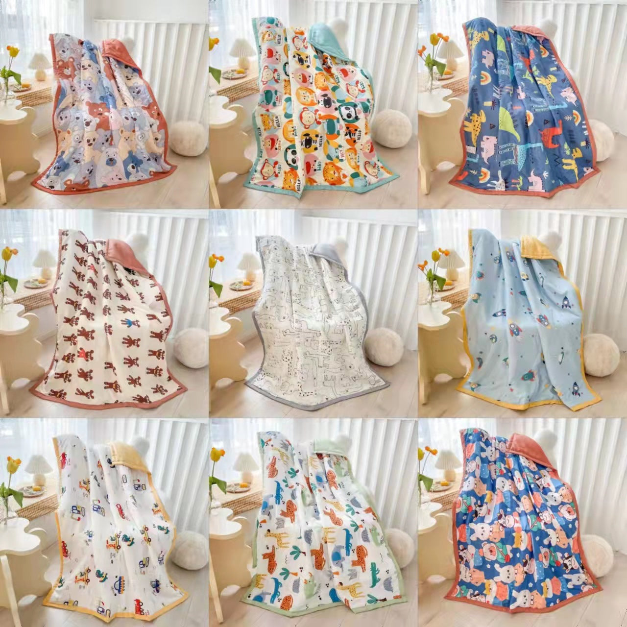 Children's Summer Cool Is The Baby's Nap The Air Conditioner Is The Kindergarten Blanket The Summer Thin Quilt