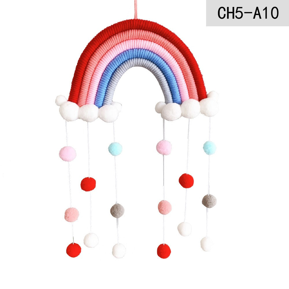 Ins Decoration Nordic Style Home Decoration Children's Room Decoration Pendant Weaving Cloud Rainbow Decoration Mural Decoration