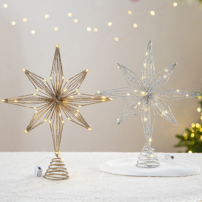 Christmas Tree Top Star Five-Pointed Star Christmas Decoration Christmas Tree Star Ornament Hanging Decor