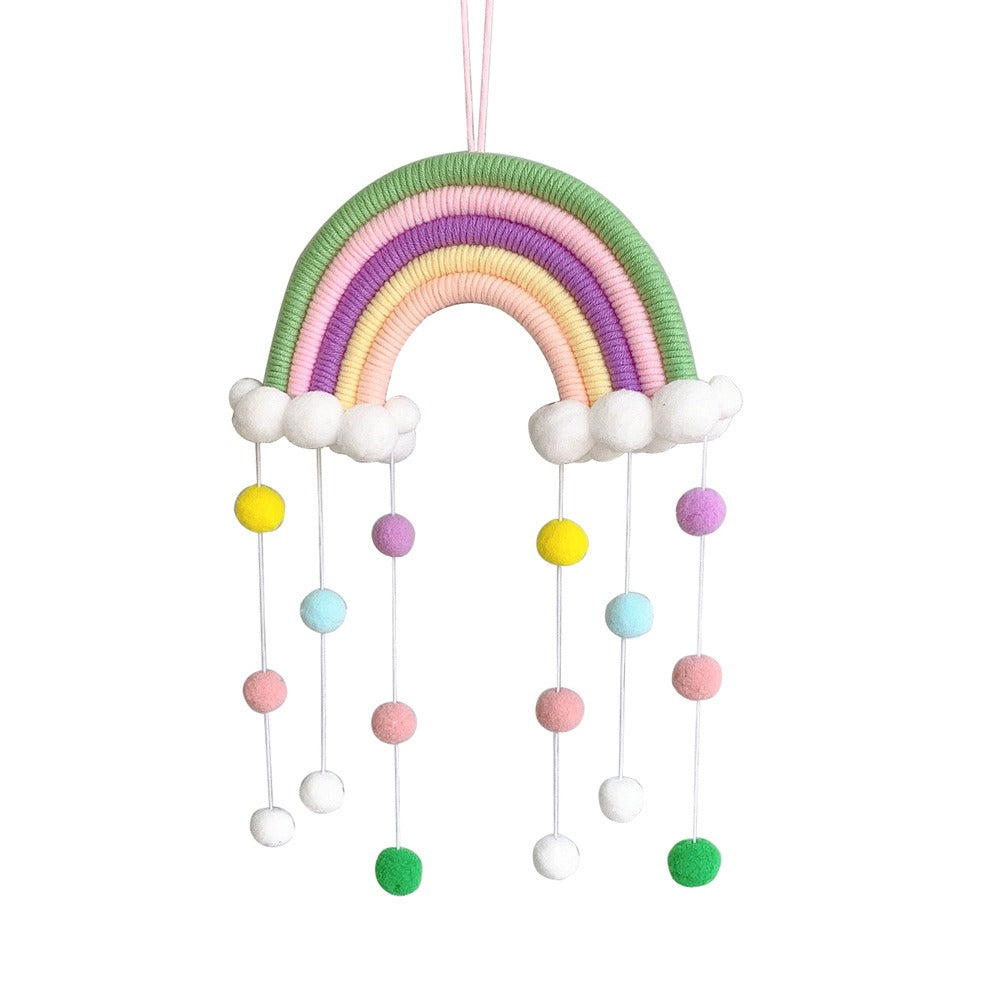 Ins Decoration Nordic Style Home Decoration Children's Room Decoration Pendant Weaving Cloud Rainbow Decoration Mural Decoration