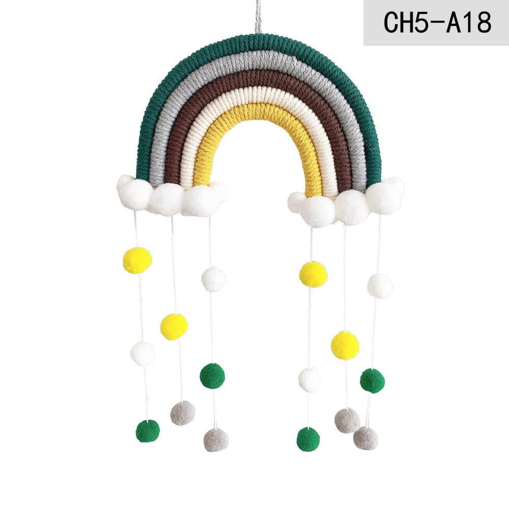 Ins Decoration Nordic Style Home Decoration Children's Room Decoration Pendant Weaving Cloud Rainbow Decoration Mural Decoration