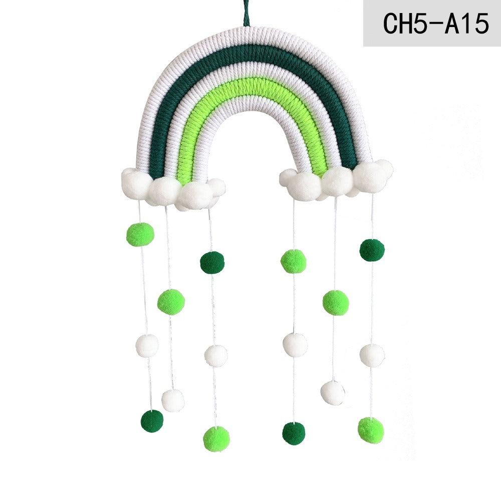 Ins Decoration Nordic Style Home Decoration Children's Room Decoration Pendant Weaving Cloud Rainbow Decoration Mural Decoration
