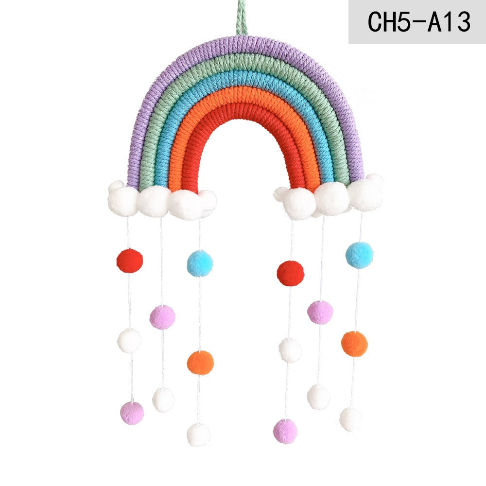 Ins Decoration Nordic Style Home Decoration Children's Room Decoration Pendant Weaving Cloud Rainbow Decoration Mural Decoration
