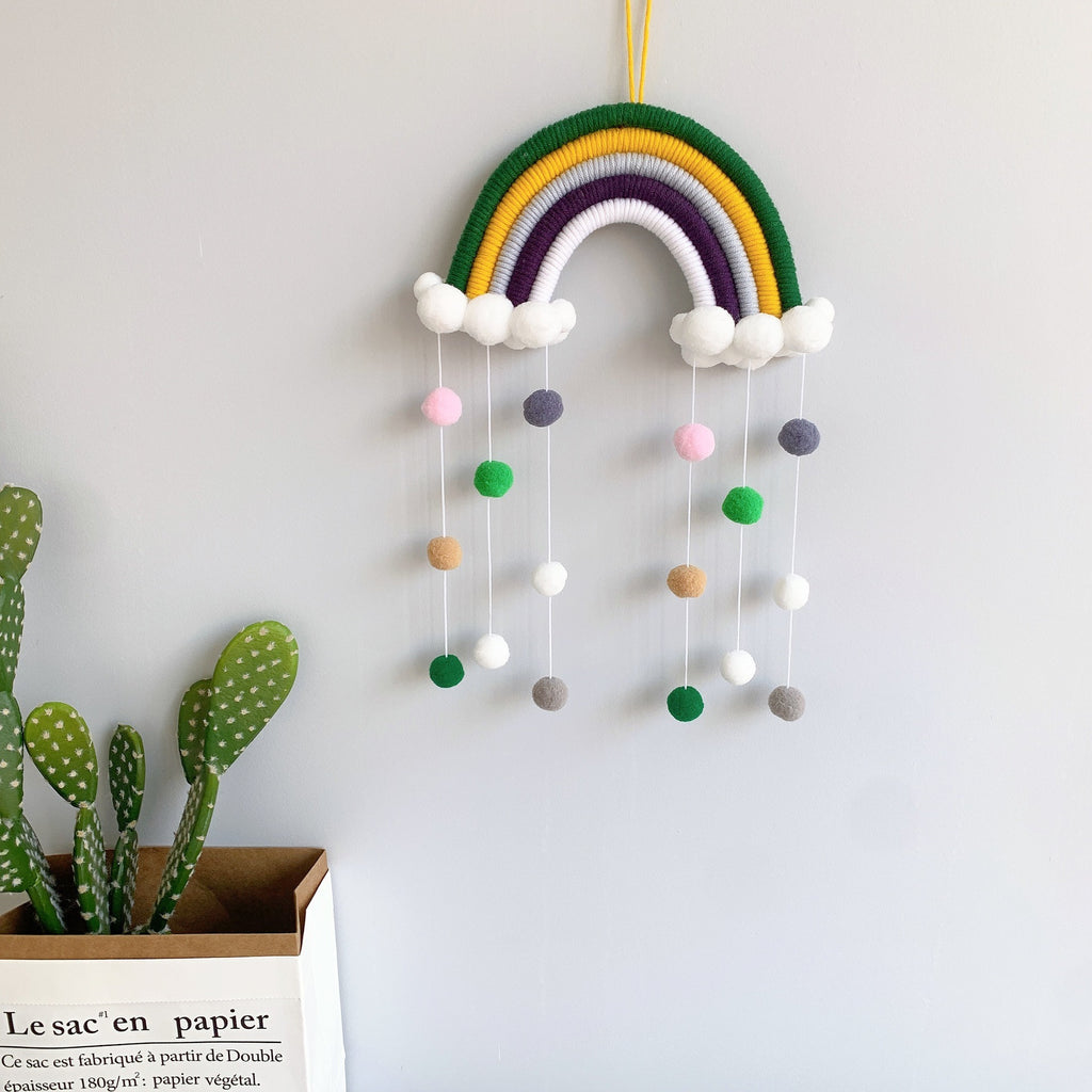 Ins Decoration Nordic Style Home Decoration Children's Room Decoration Pendant Weaving Cloud Rainbow Decoration Mural Decoration