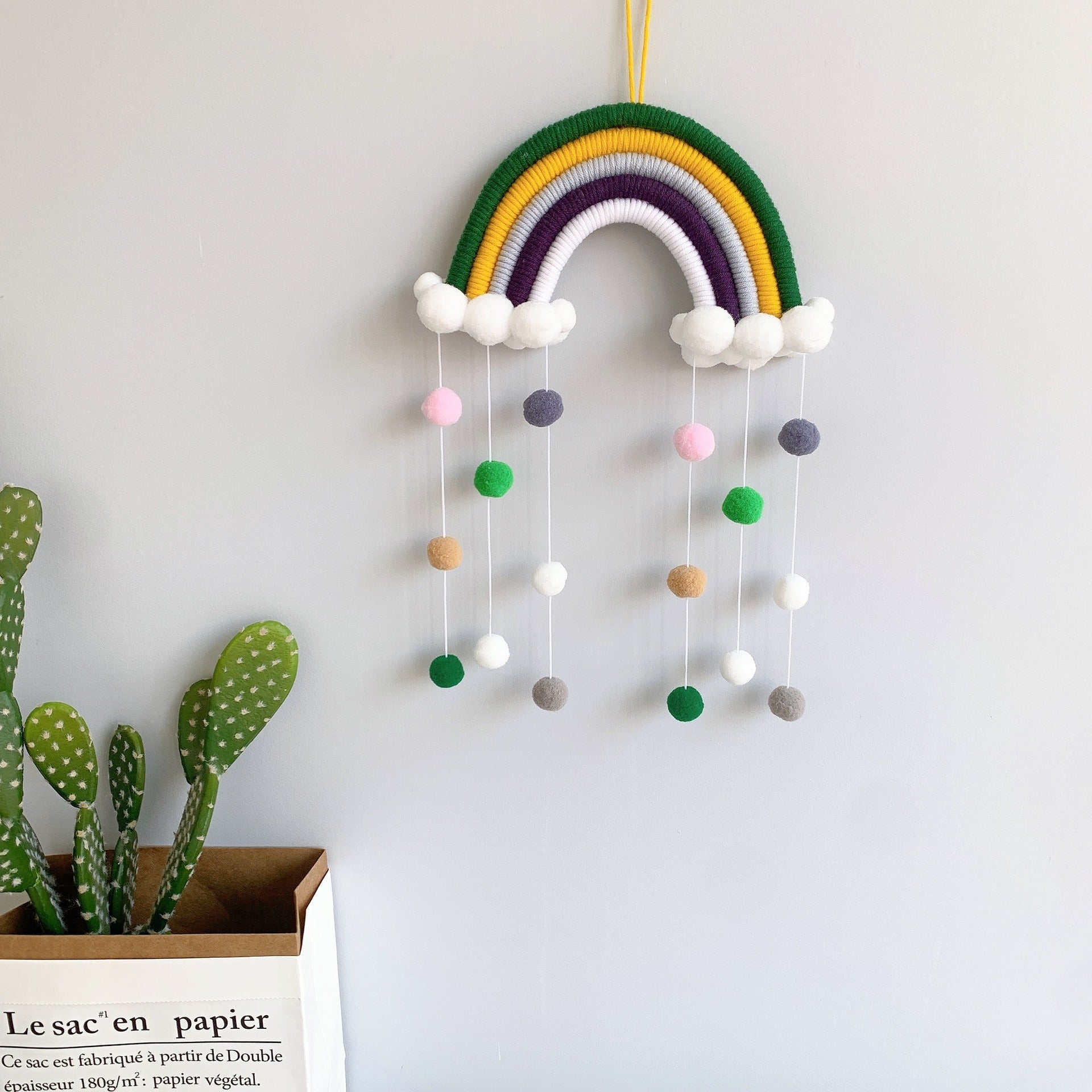 Ins Decoration Nordic Style Home Decoration Children's Room Decoration Pendant Weaving Cloud Rainbow Decoration Mural Decoration