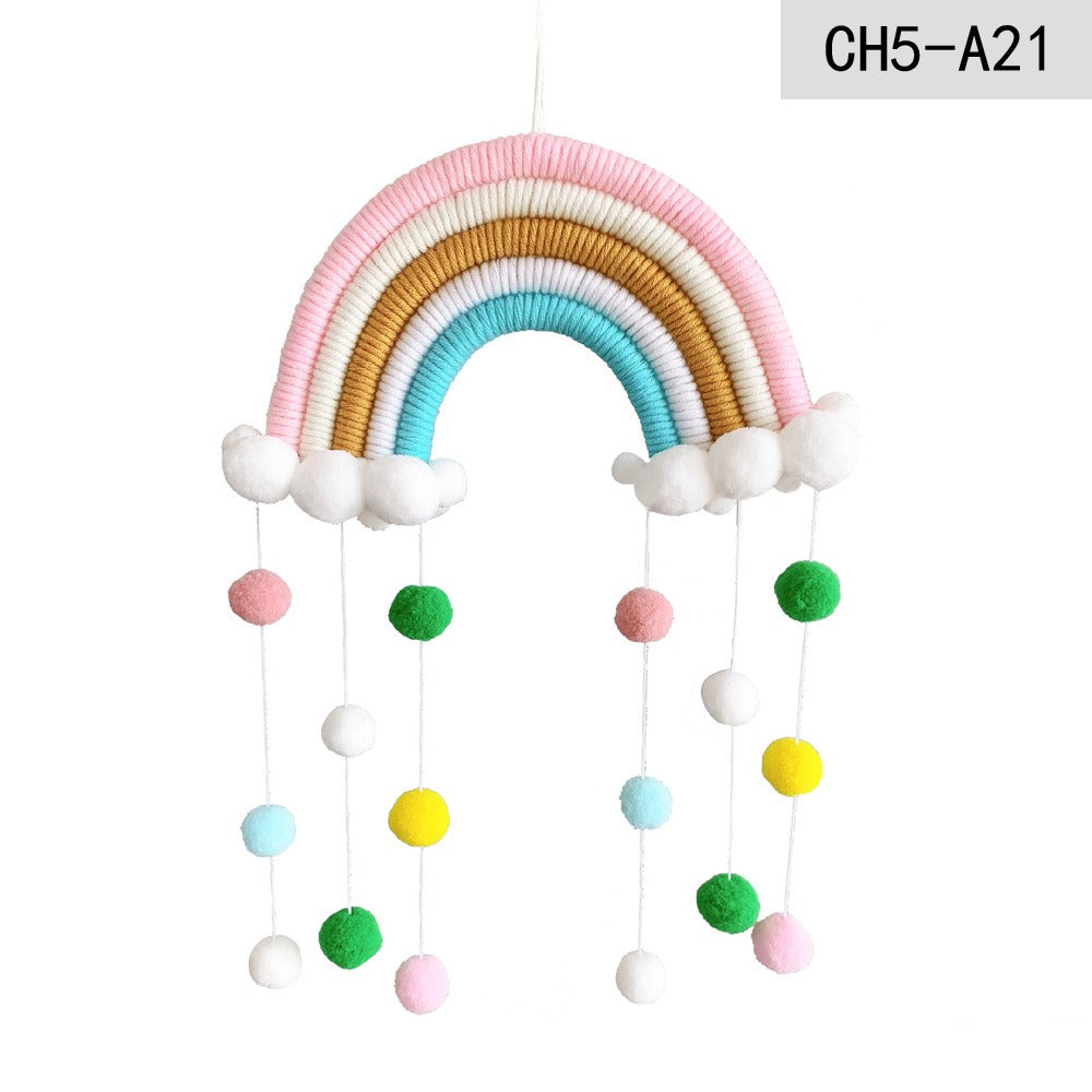 Ins Decoration Nordic Style Home Decoration Children's Room Decoration Pendant Weaving Cloud Rainbow Decoration Mural Decoration
