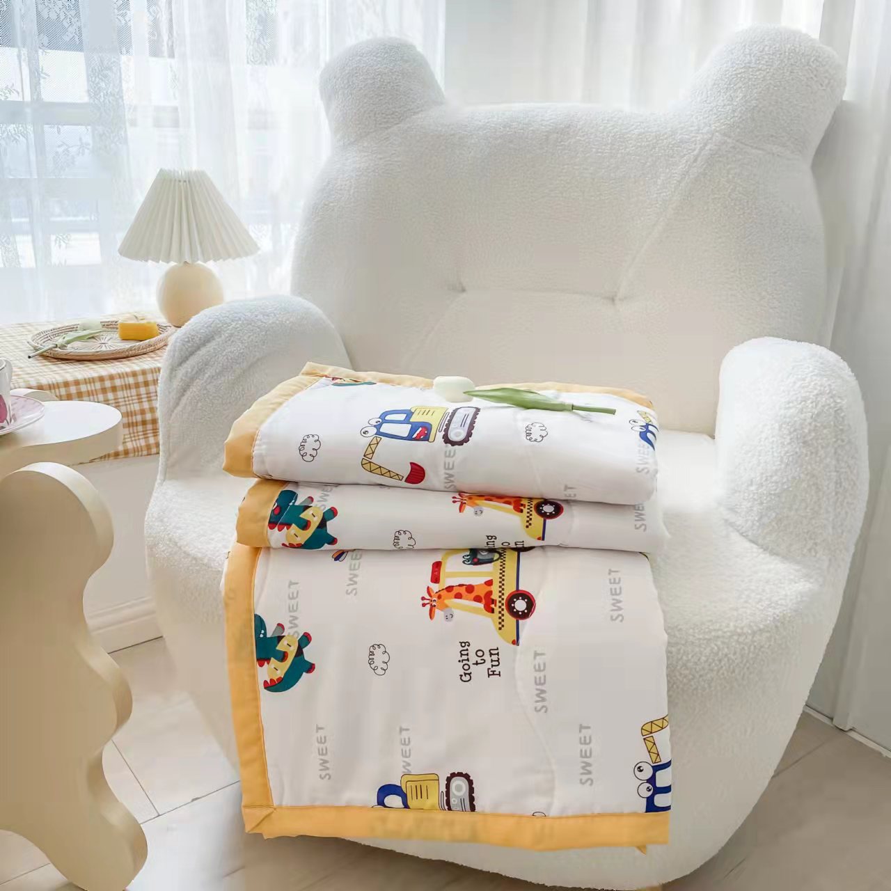 Children's Summer Cool Is The Baby's Nap The Air Conditioner Is The Kindergarten Blanket The Summer Thin Quilt