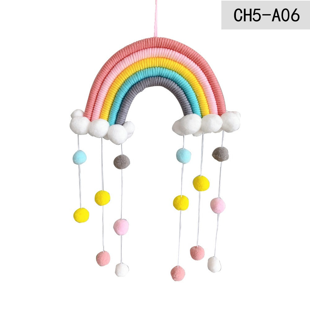 Ins Decoration Nordic Style Home Decoration Children's Room Decoration Pendant Weaving Cloud Rainbow Decoration Mural Decoration