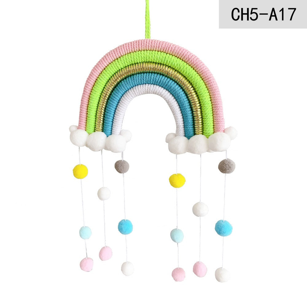 Ins Decoration Nordic Style Home Decoration Children's Room Decoration Pendant Weaving Cloud Rainbow Decoration Mural Decoration