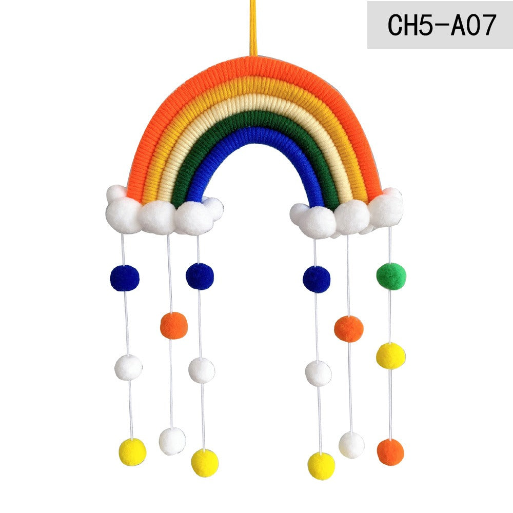Ins Decoration Nordic Style Home Decoration Children's Room Decoration Pendant Weaving Cloud Rainbow Decoration Mural Decoration