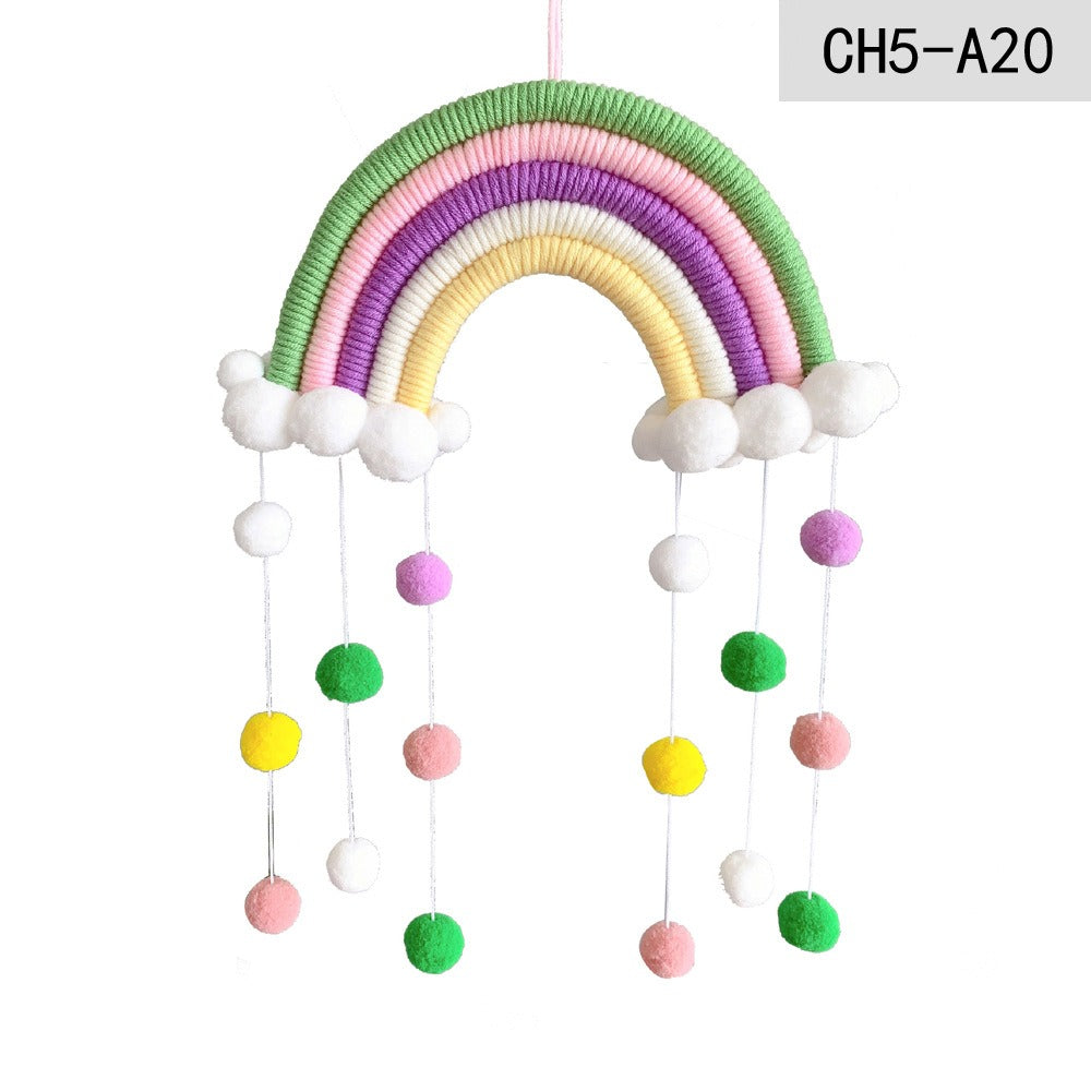 Ins Decoration Nordic Style Home Decoration Children's Room Decoration Pendant Weaving Cloud Rainbow Decoration Mural Decoration