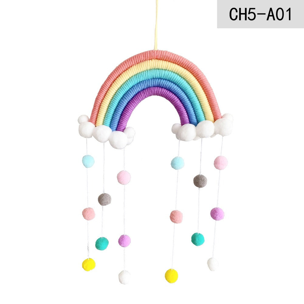 Ins Decoration Nordic Style Home Decoration Children's Room Decoration Pendant Weaving Cloud Rainbow Decoration Mural Decoration