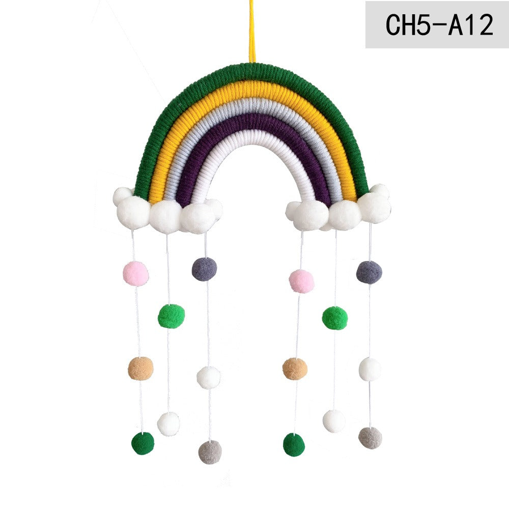 Ins Decoration Nordic Style Home Decoration Children's Room Decoration Pendant Weaving Cloud Rainbow Decoration Mural Decoration