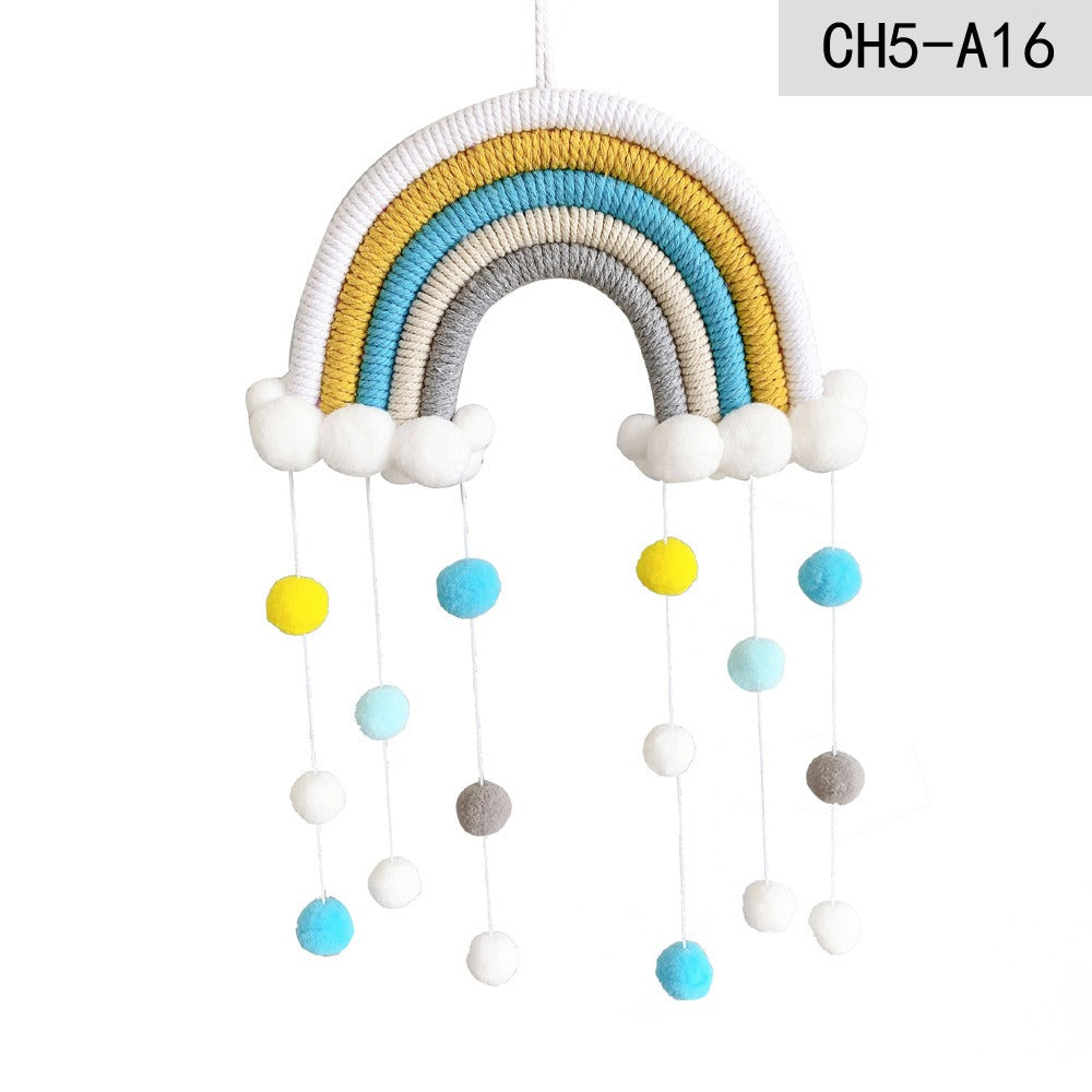 Ins Decoration Nordic Style Home Decoration Children's Room Decoration Pendant Weaving Cloud Rainbow Decoration Mural Decoration