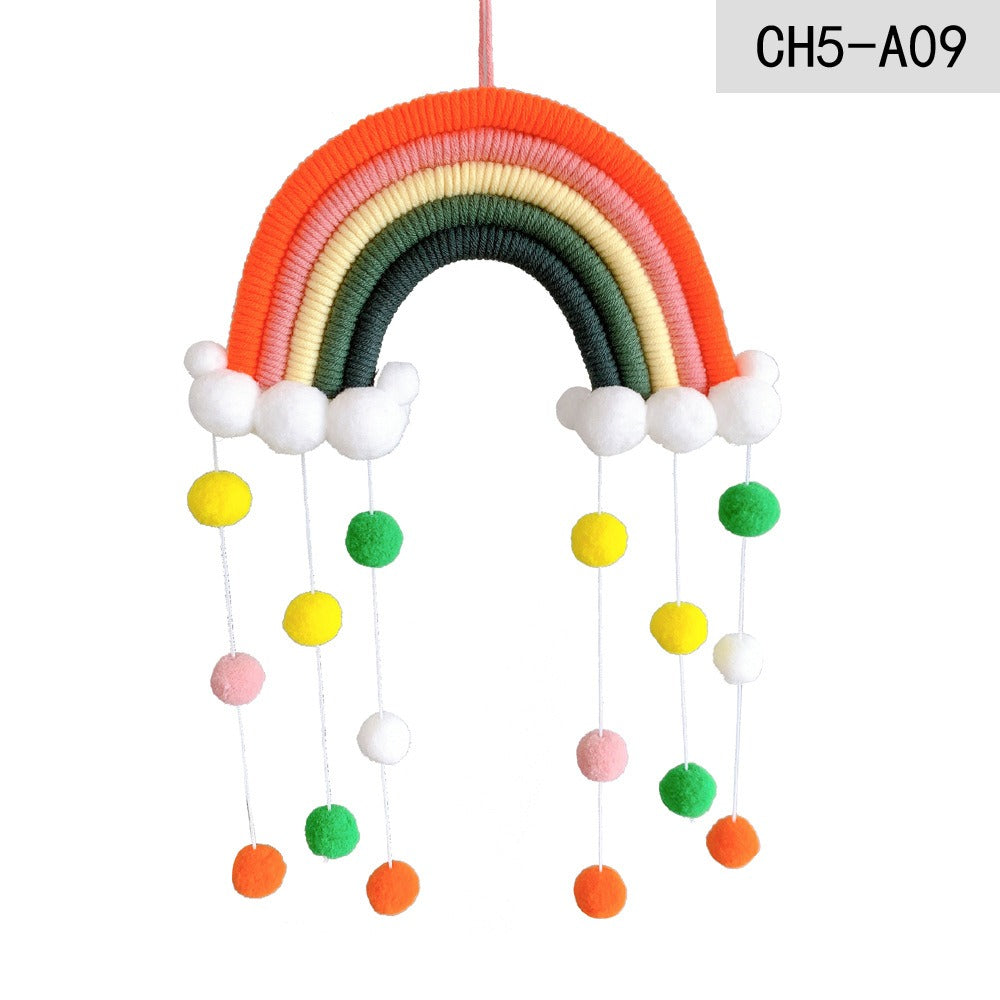 Ins Decoration Nordic Style Home Decoration Children's Room Decoration Pendant Weaving Cloud Rainbow Decoration Mural Decoration
